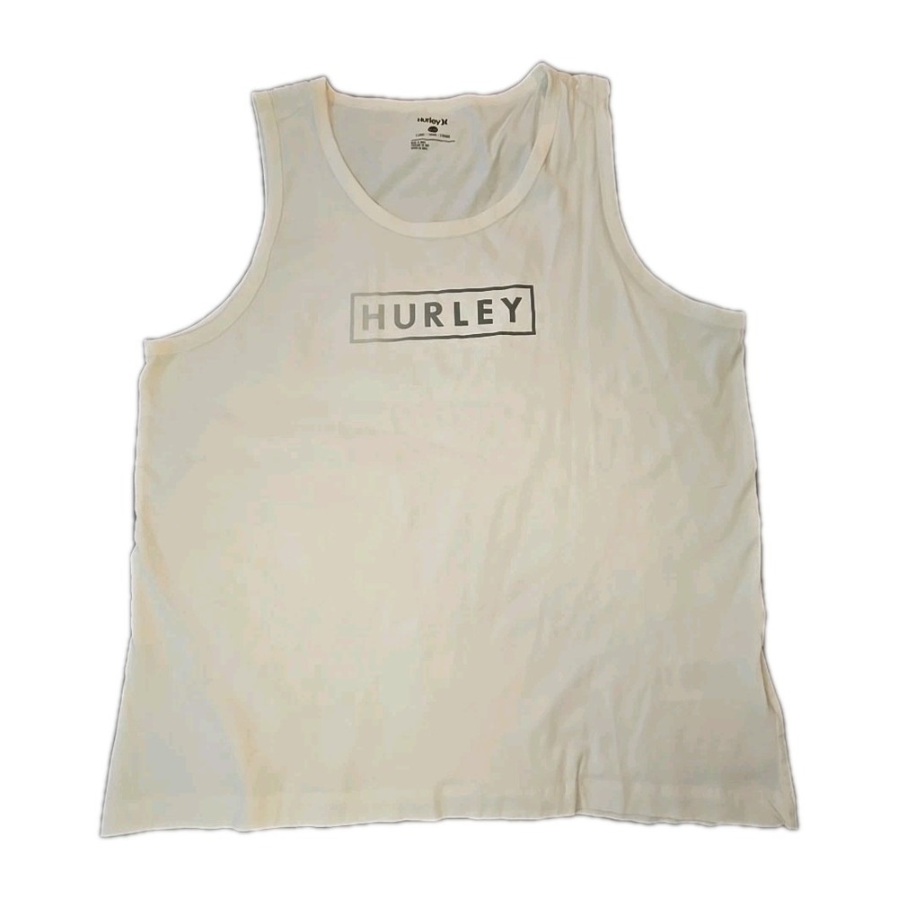 Vintagr Hurley Tank Top Men's XL‎ White Y2K Logo Spellout Surf Beach Skater